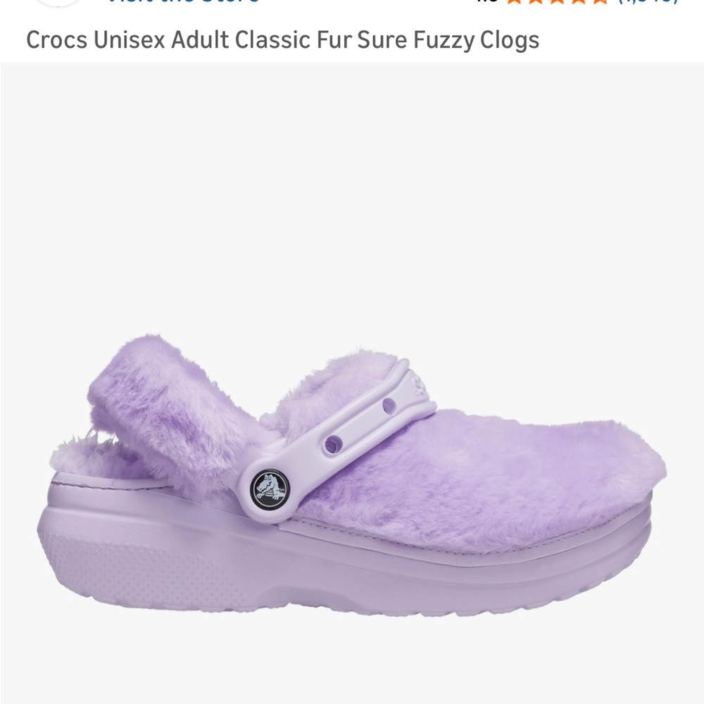 CROCS Classic Fur Sure Fuzzy Clogs in Purple - Picture 7 of 12
